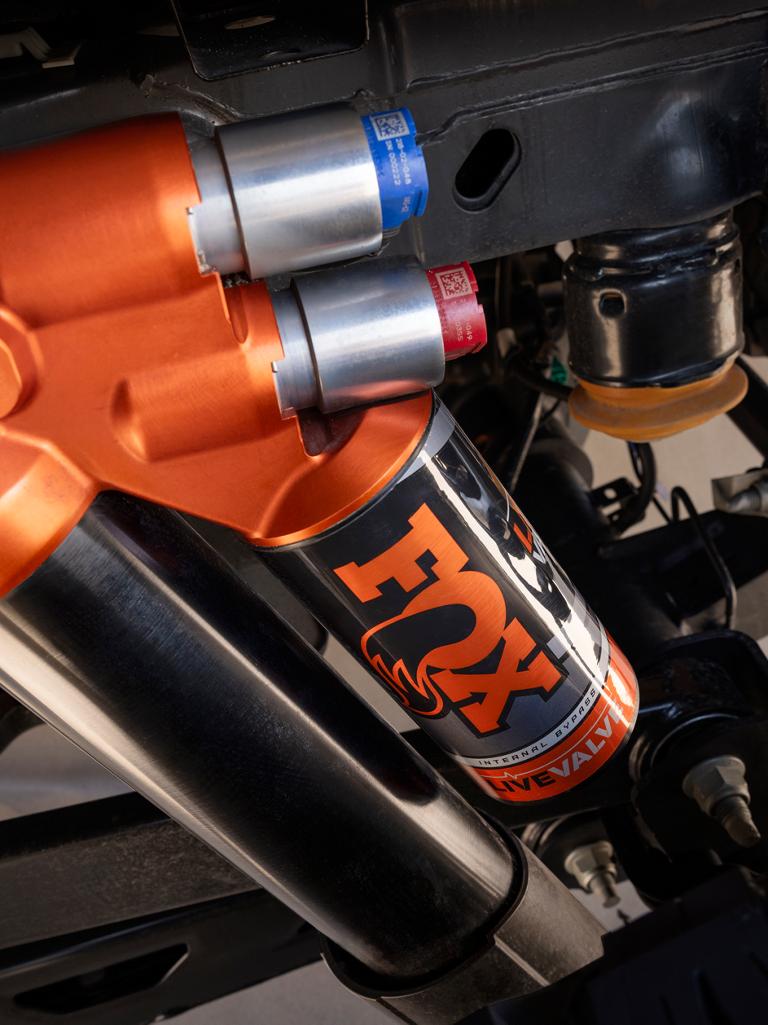 Close-up of the Fox™ dual-live valve shock