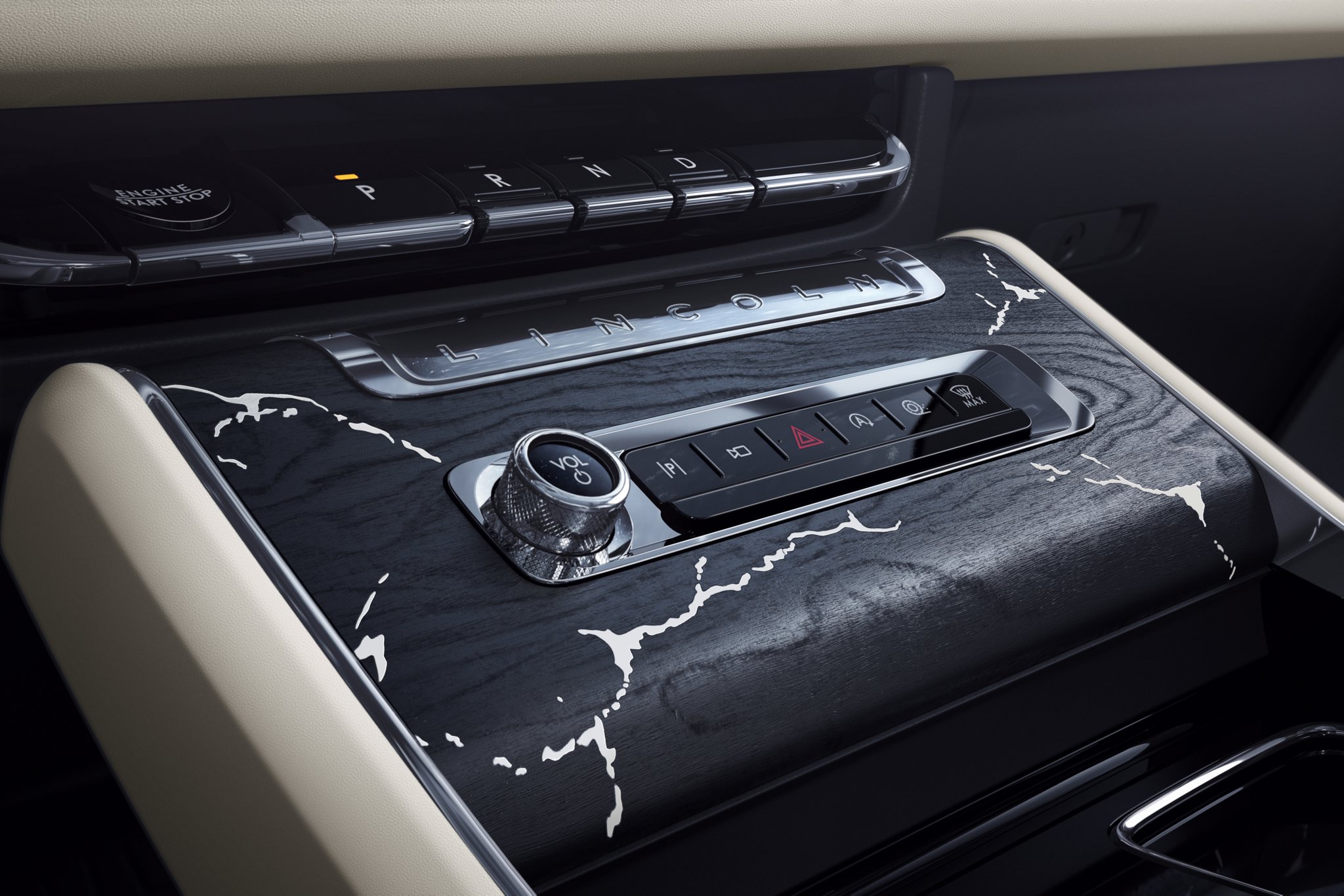 The 2025 Lincoln Black Label Moonbeam theme inside the 2025 Lincoln Aviator.