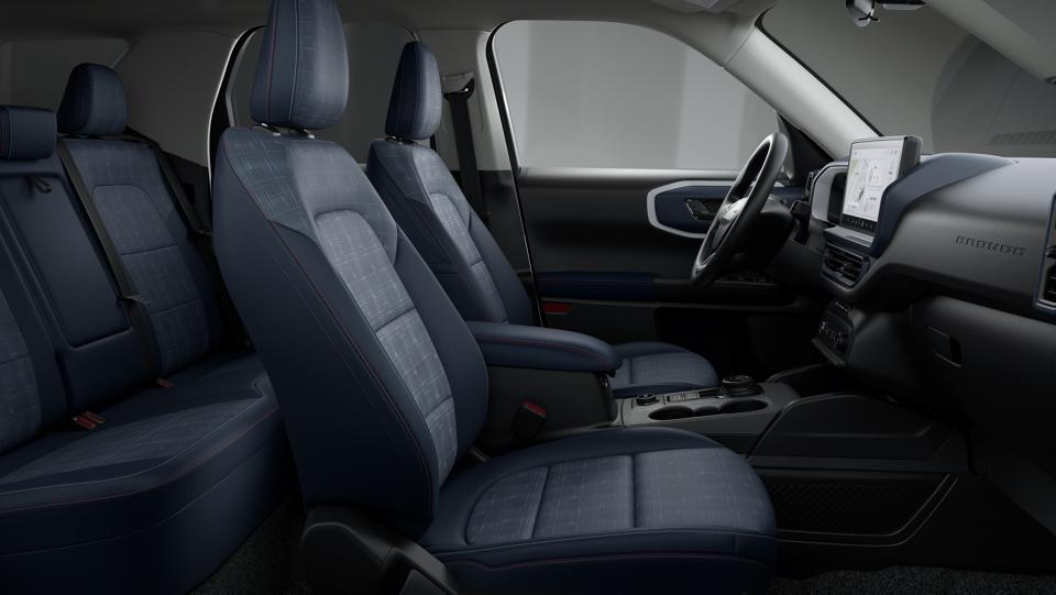 Plaid cloth seats inside a 2026 Ford Bronco Sport® SUV