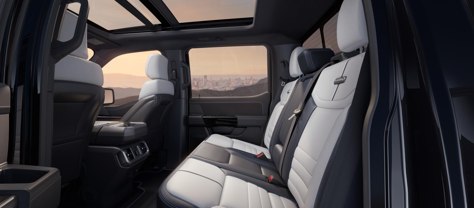 Close-up of the interior of a 2025 Ford F-150® Lightning® 