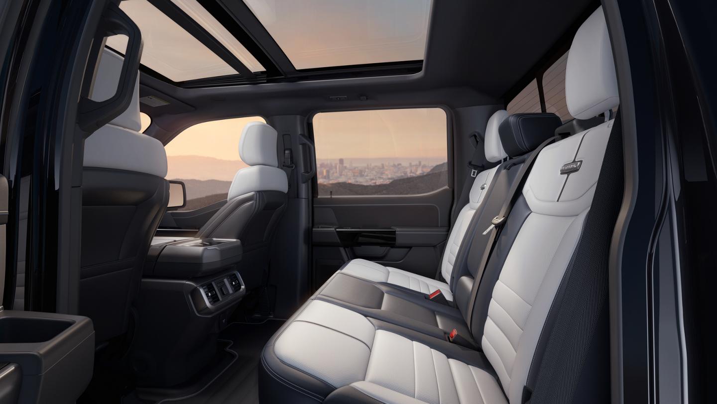 Close-up of the interior of a 2025 Ford F-150® Lightning® 