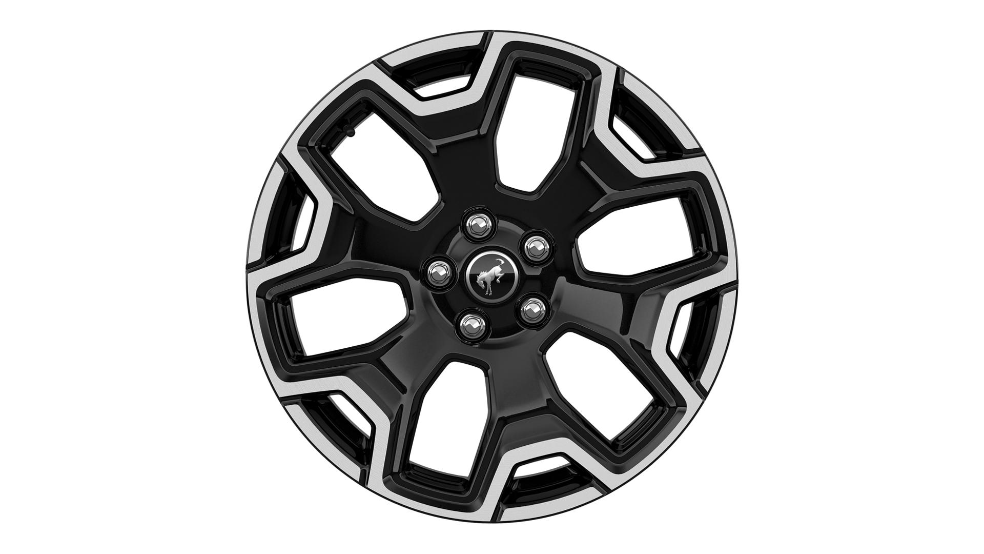 An 18-inch Ebony machined wheel on white background