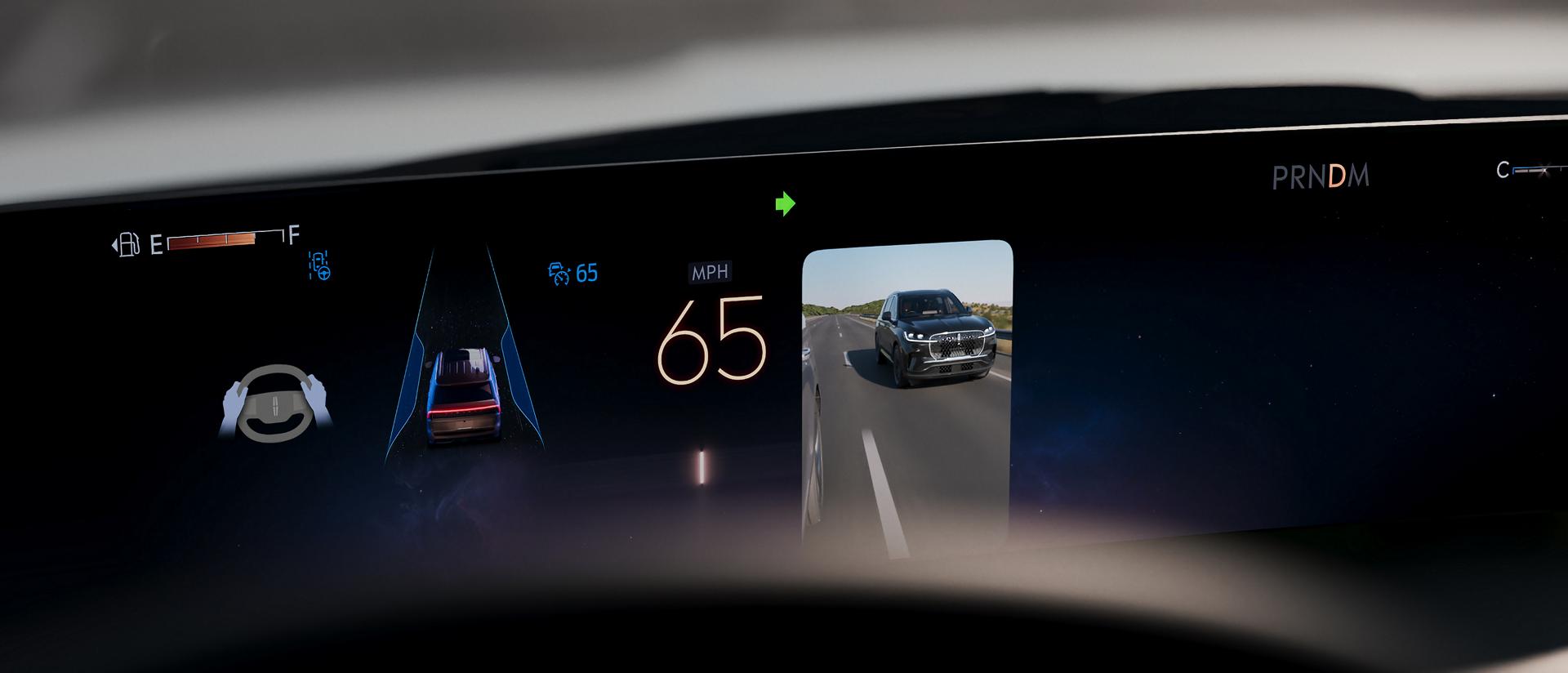 A 2026 Lincoln Navigator Is being Driven on a Hands-Free Blue Zone Highway