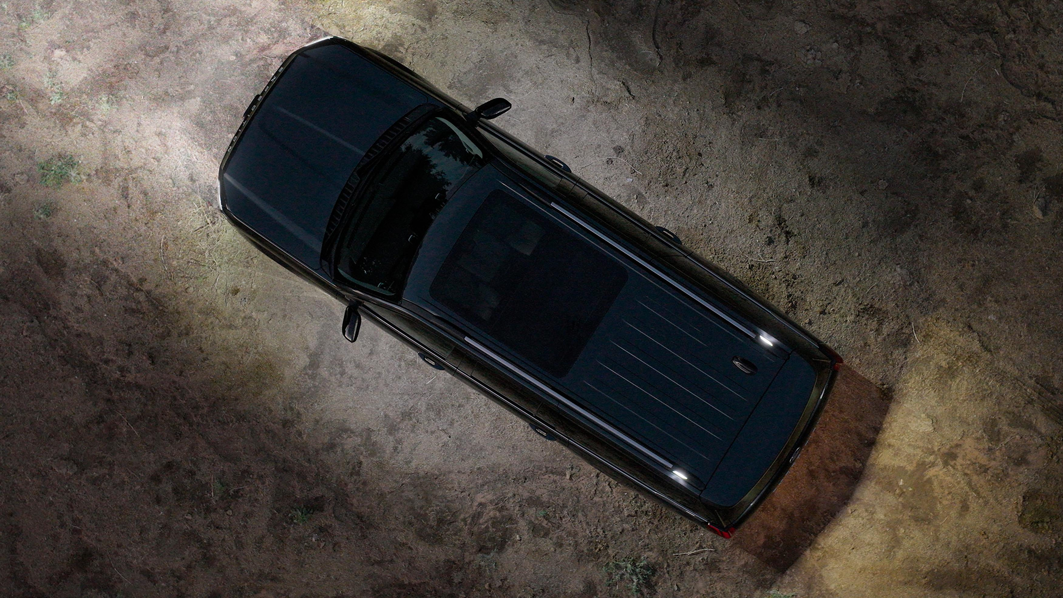 Overhead view of a 2027 Ford Expedition® SUV with available 360-degree Zone Lighting
