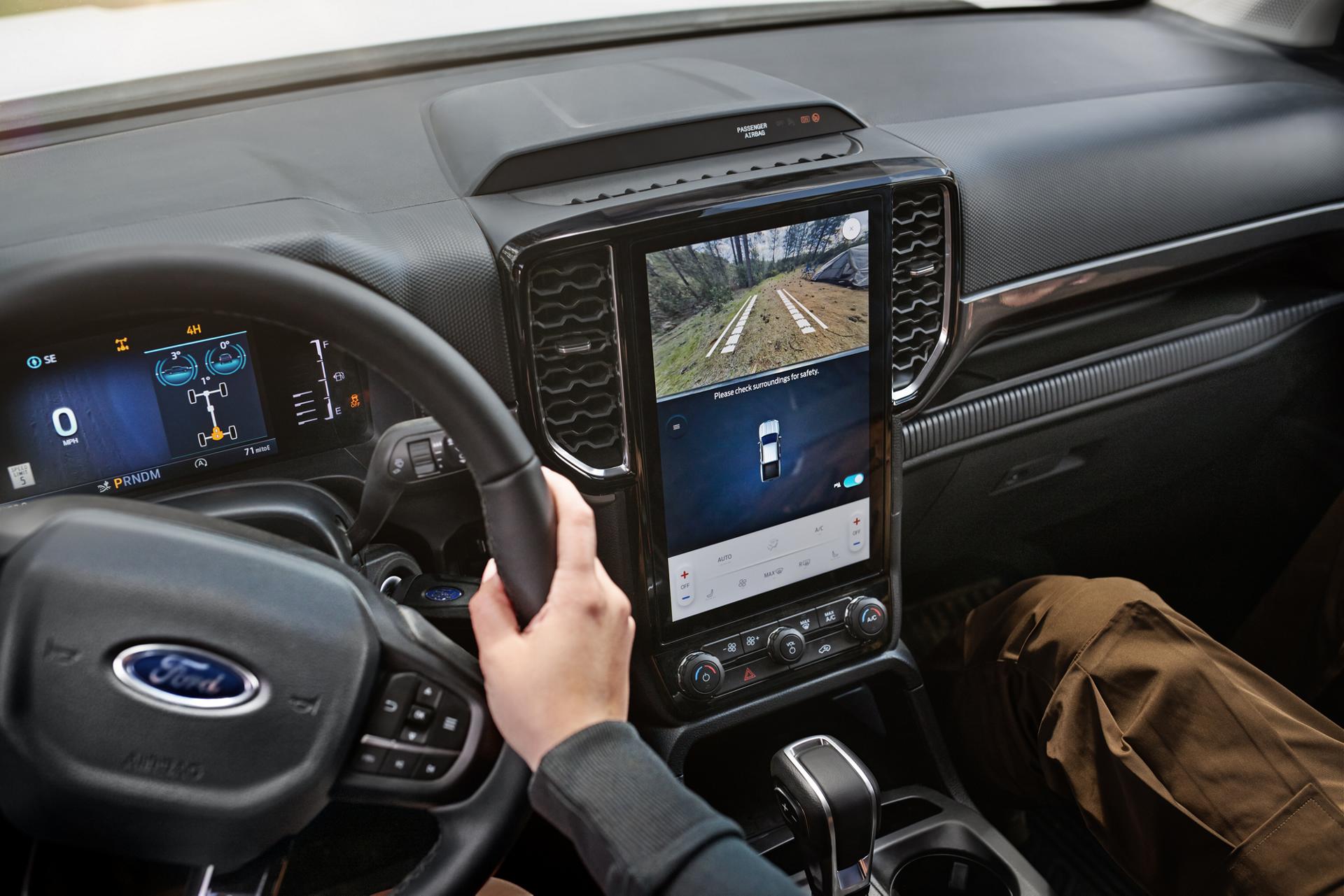 Interior view of the center display and the 360-Degree Camera feature