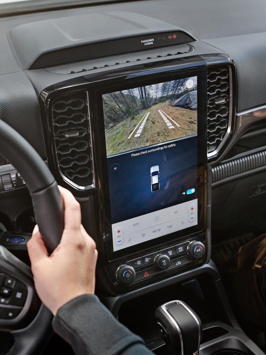 Interior view of the center display and the 360-Degree Camera feature