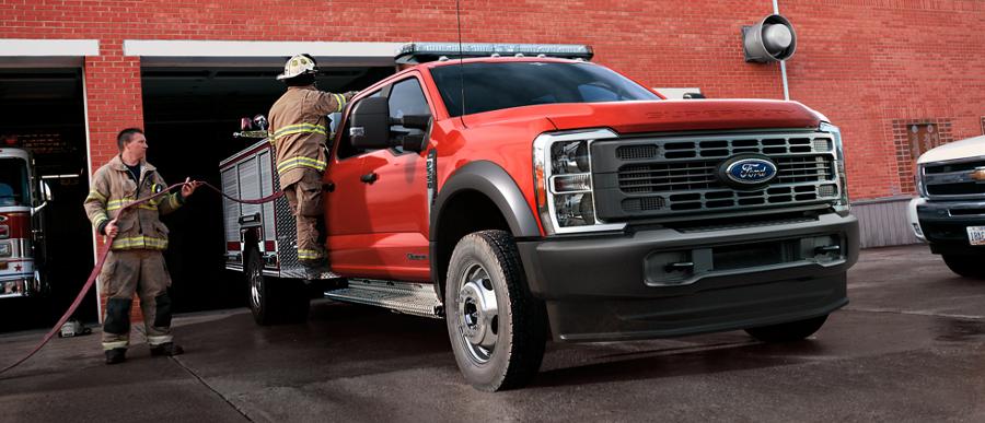 A 2025 Ford Super Duty® F-550® XLT with a firetruck package