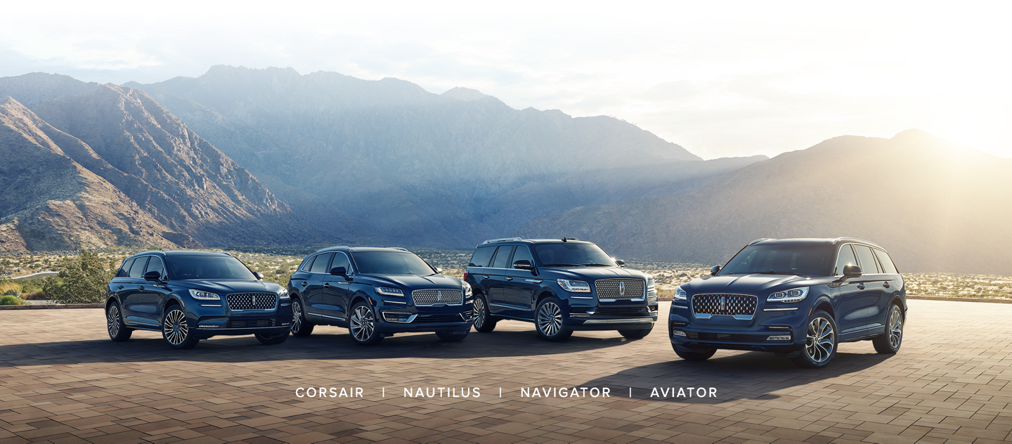 Lincoln Corsair, Nautilus, Navigator and Aviator shown here.