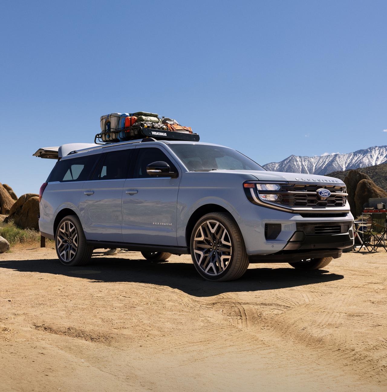 Parked 2027 Ford Expedition® Platinum® model with optional equipment and available Ford accessories shown