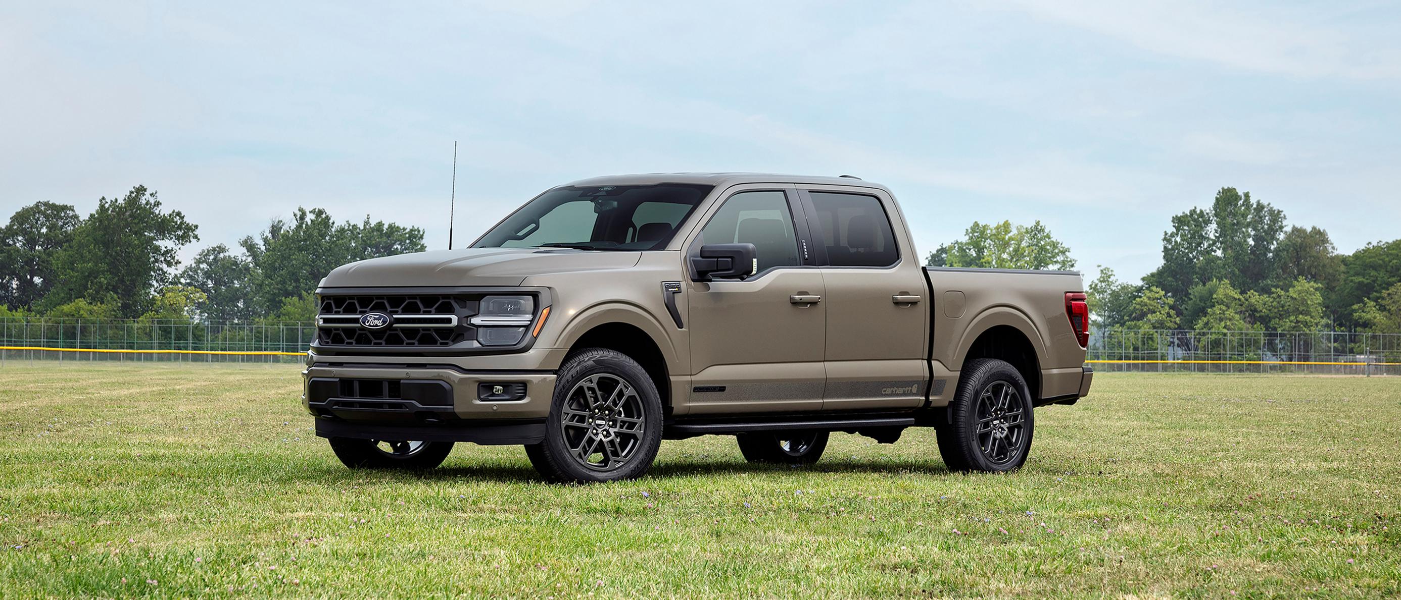 2027 Ford F-150® XLT model with the Carhartt® Package parked in a field