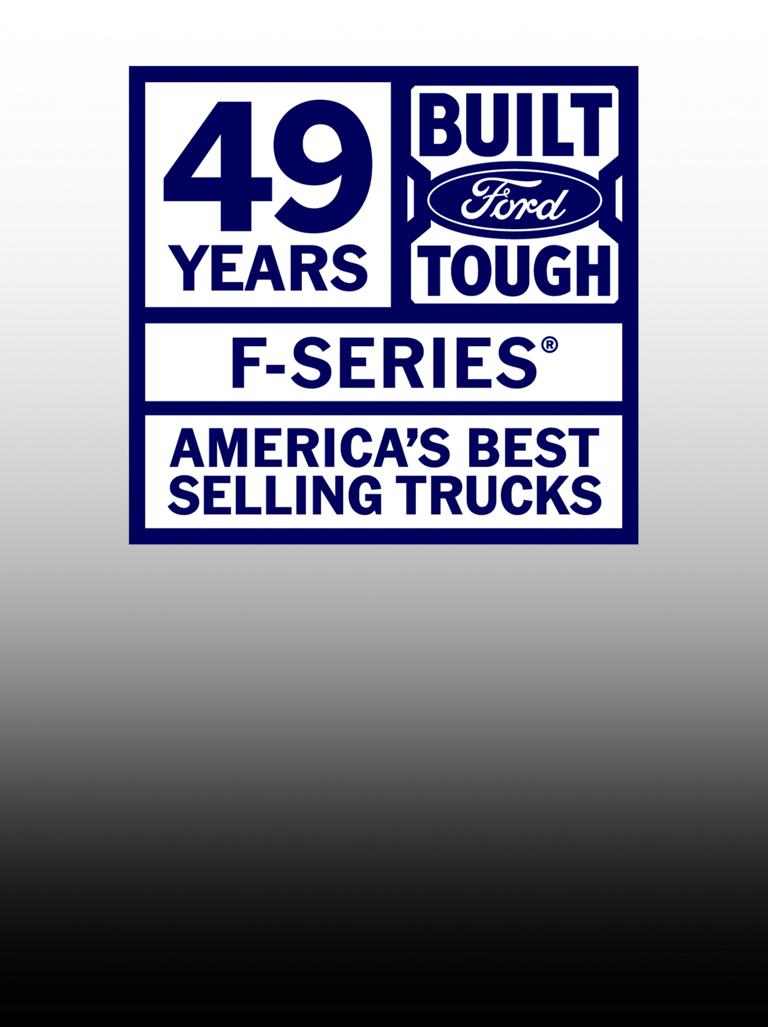 The 49 Years Built. Ford Tough® F-Series® America's Best Selling Trucks logo
