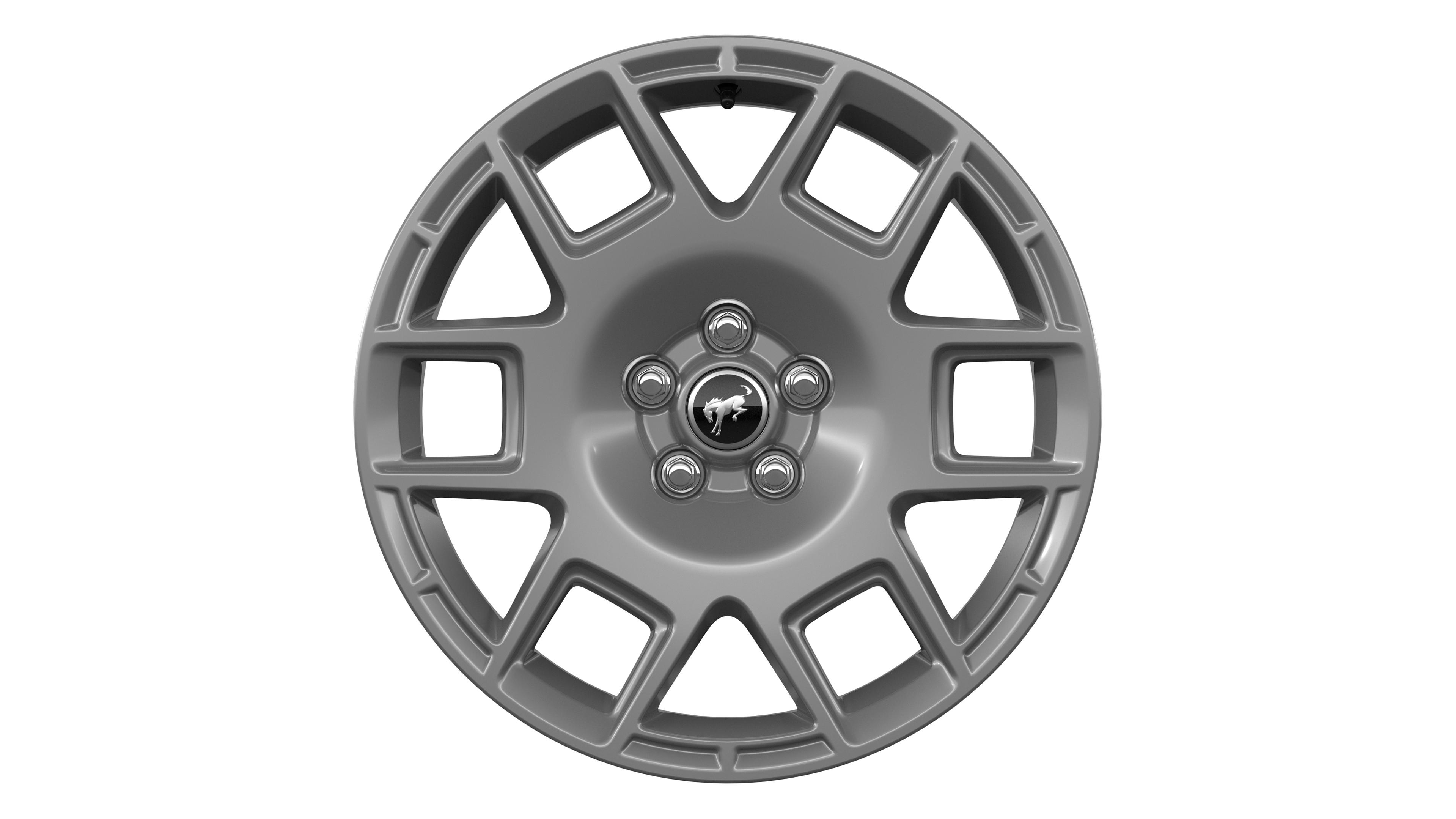  An 18-inch Mid-Gloss Dark Gravity Gray-Painted aluminum wheel on a white background