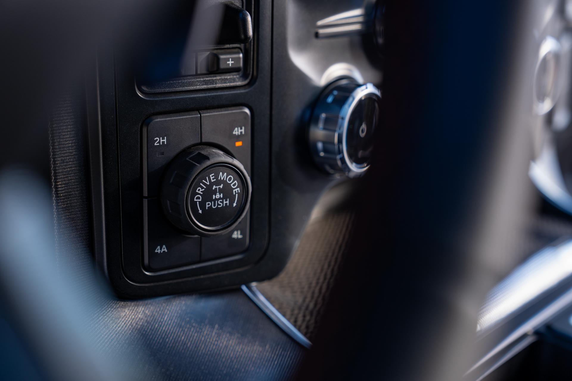 Close-up of the 2025 Ford F-150® selectable drive modes button