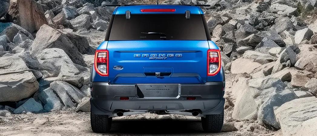 Liftgate of a Bronco Sport with the Blue Free Wheeling package