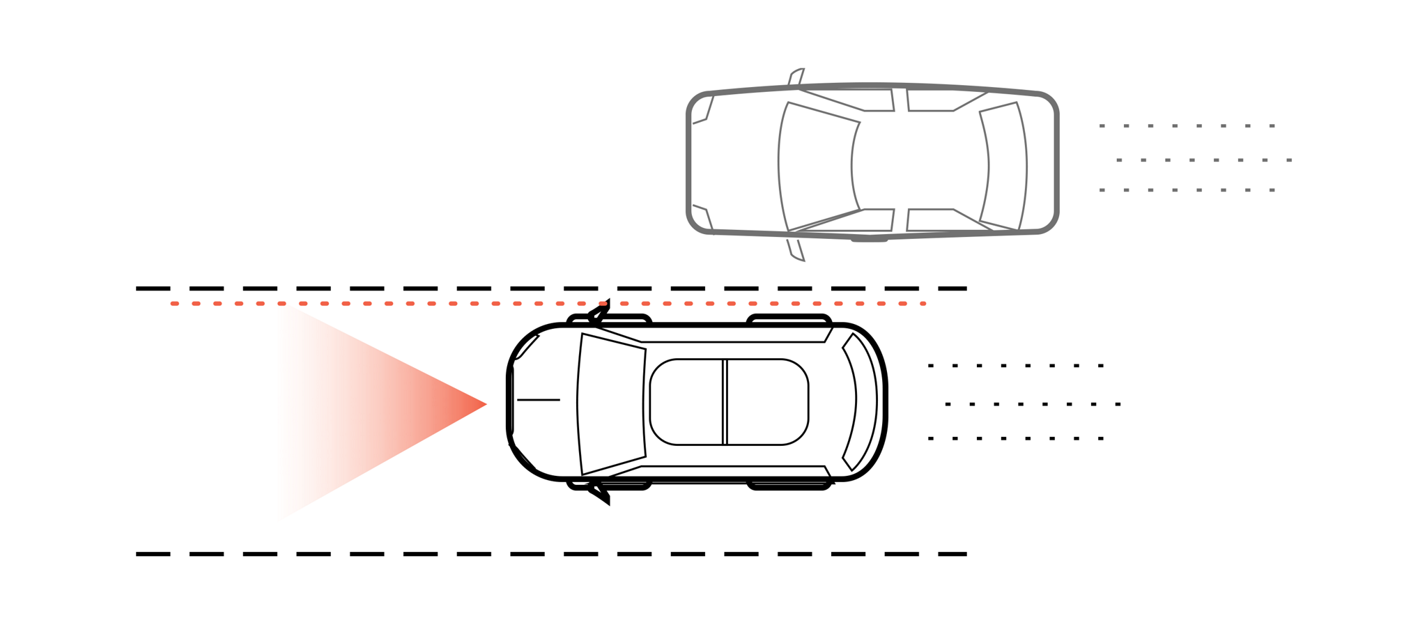 an image of a vehicle passing another vehicle on a highway is shown here
