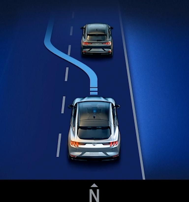The digital cluster on a 2026 Ford Explorer® SUV, showing the BlueCruise screen