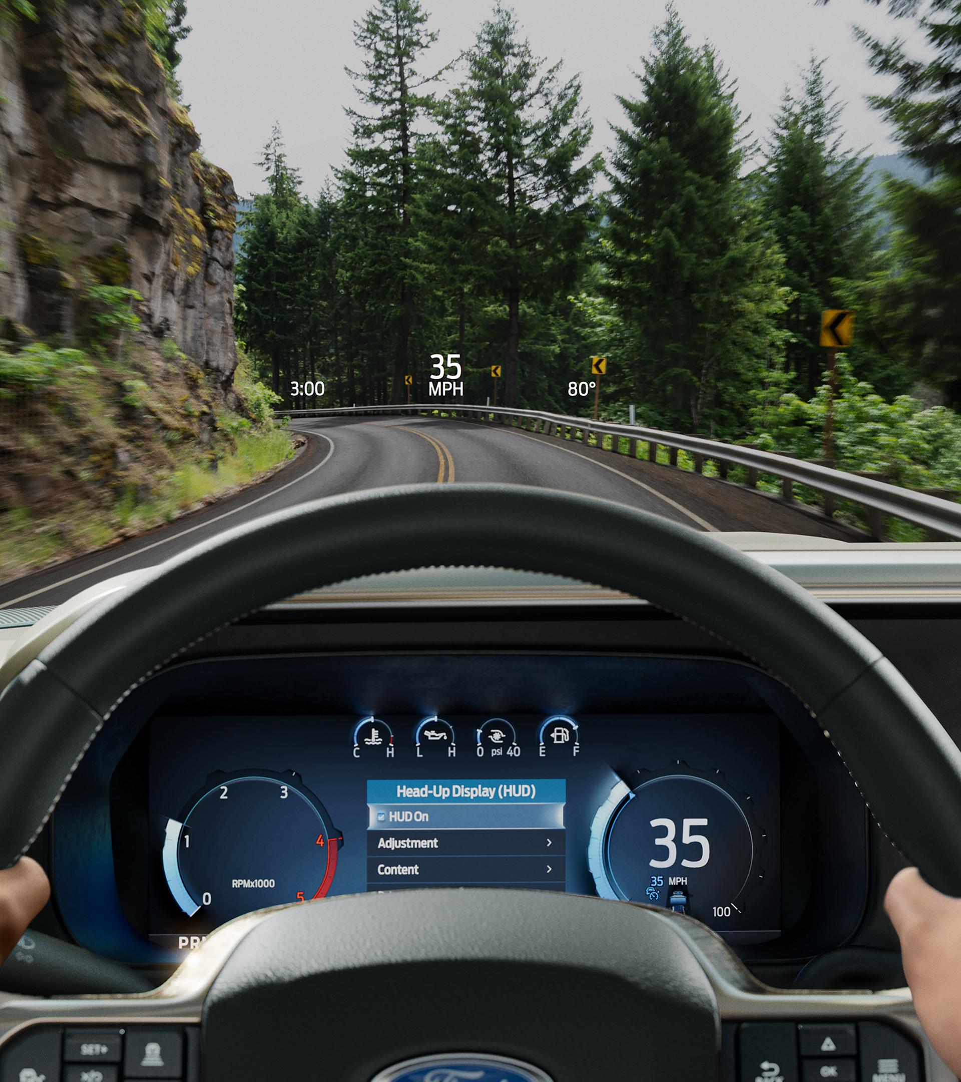 A driver perspective of the head-up display feature