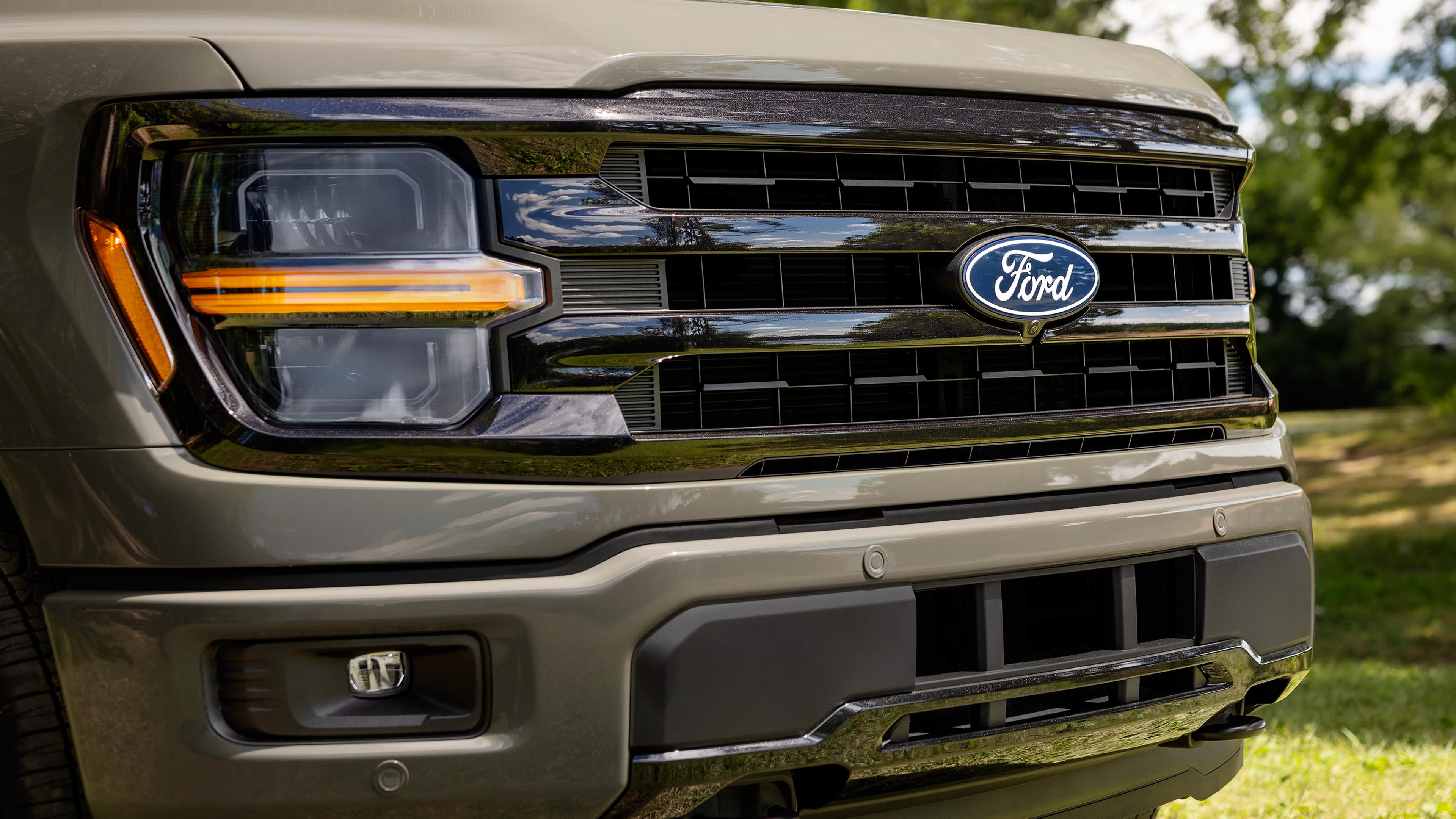 Close-up of the grille of a 2027 Ford F-150® XLT