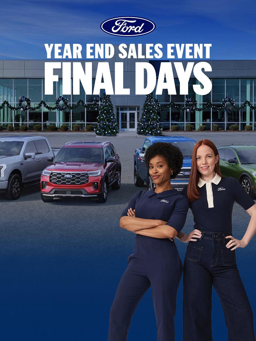 Ford Dealership promoting Year End Sales Event Final Days offers