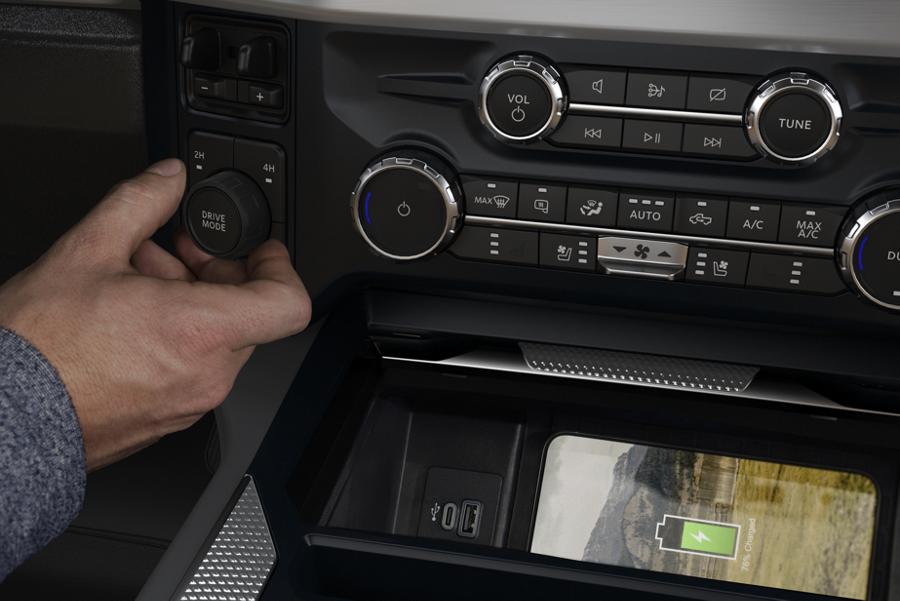 Close-up of the wireless phone charger