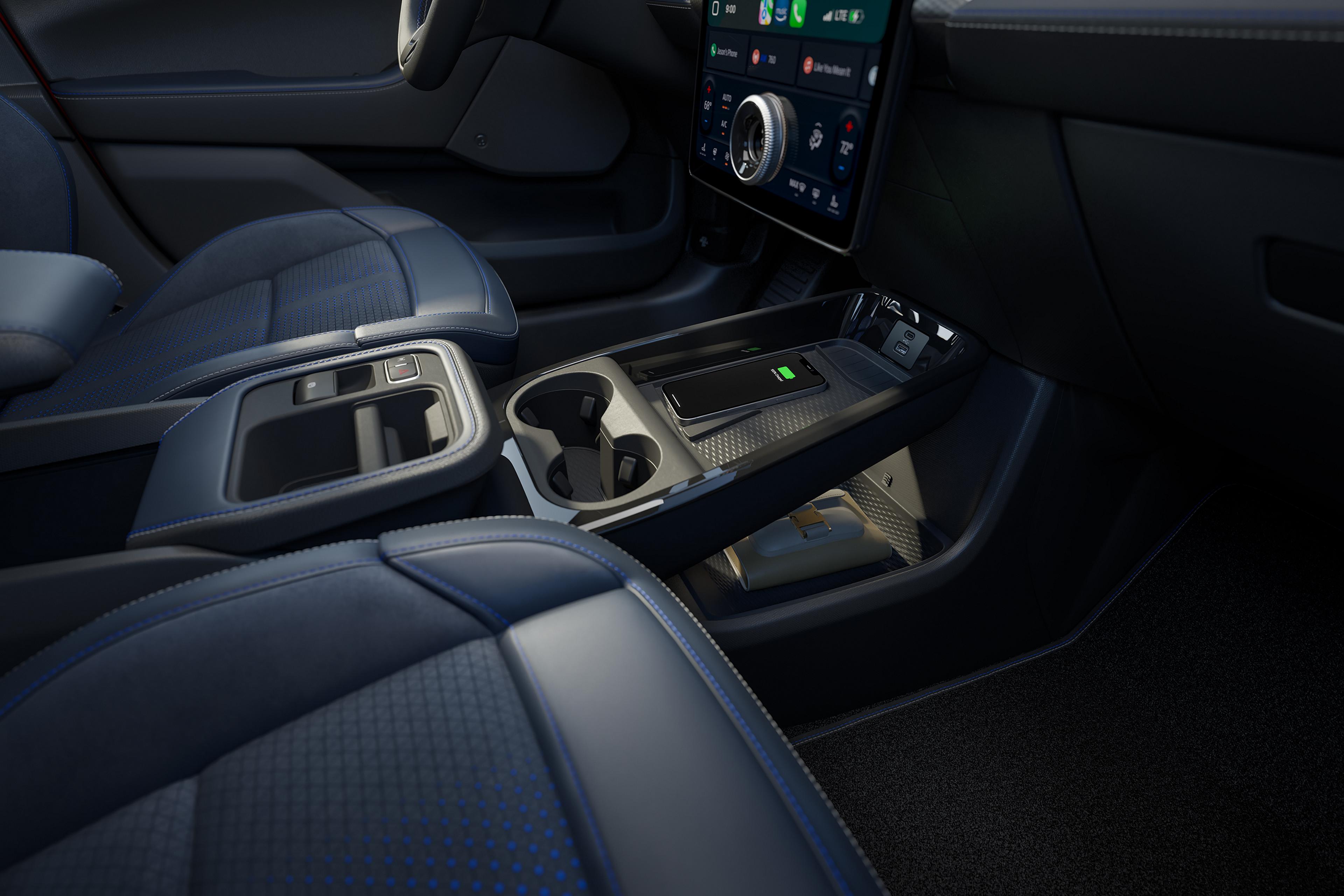 Front row storage compartments in the 2026 Ford Mustang Mach-E® SUV