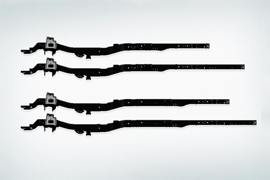 Picture of the two standard frame rails and each one's extension