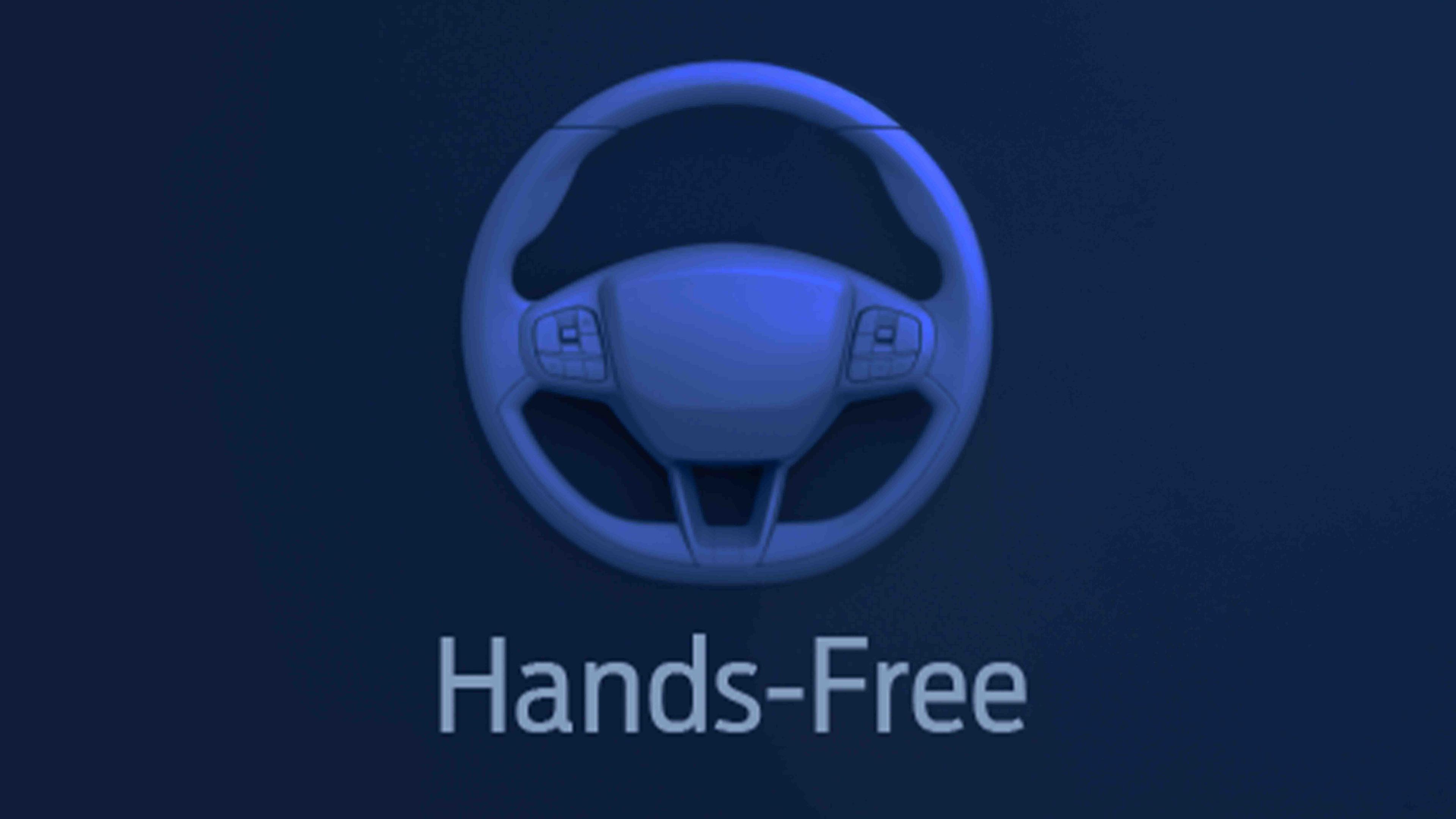 The "Hands-Free" icon that shows when BlueCruise is active