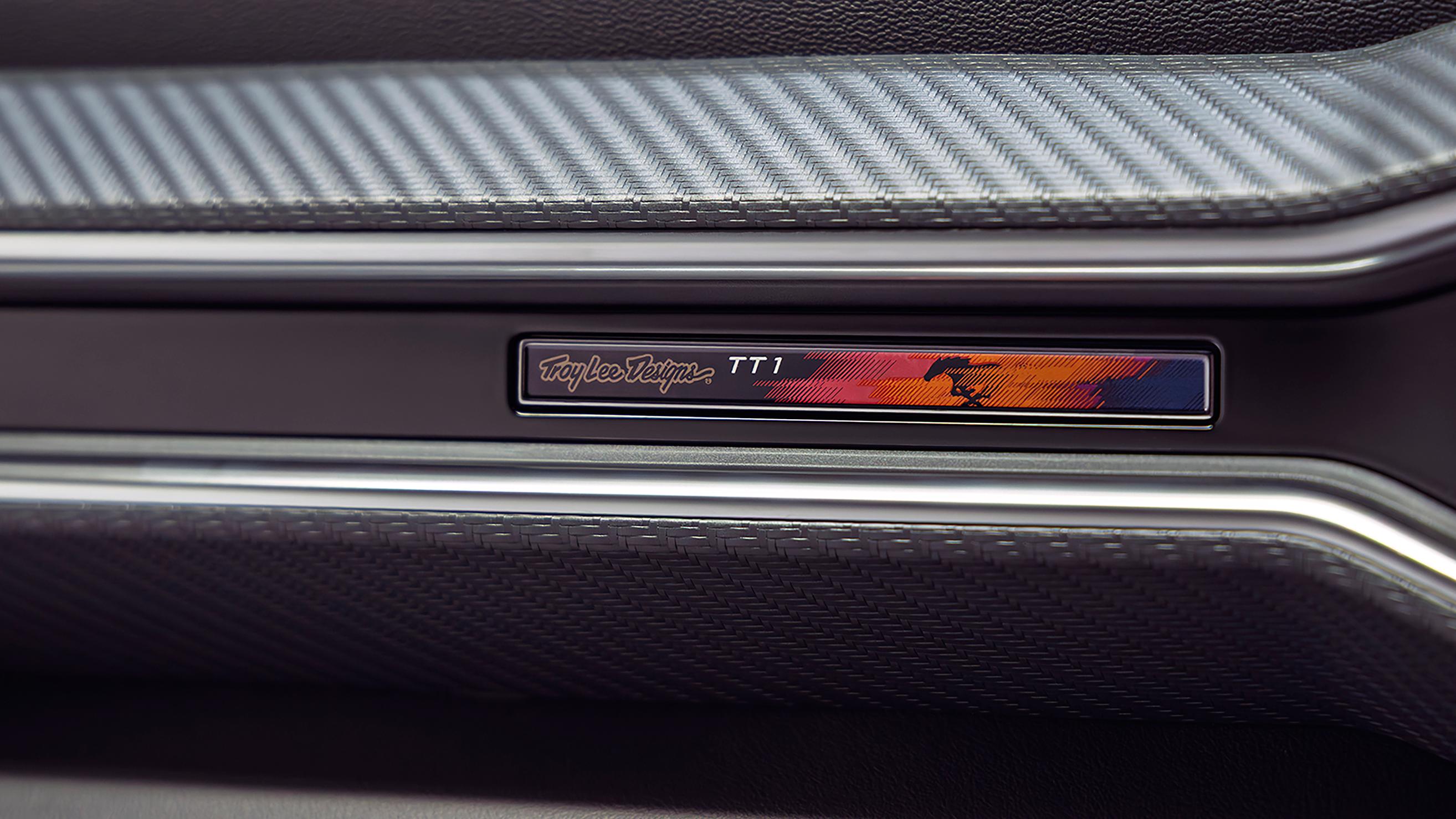 2026 Ford Mustang® TLD™ Signature Edition laser-etched Troy Lee dash badge