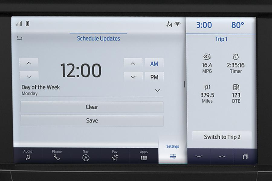 Close-up of a 2025 Ford Super Duty® touchscreen