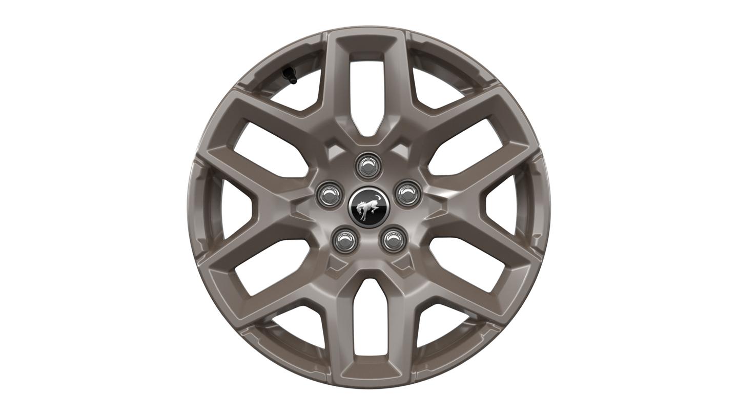 A 17-inch Sinister Bronze-painted aluminum wheel on a white background