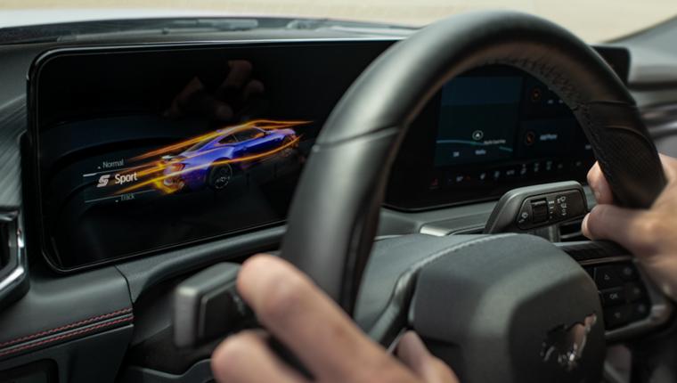 Person driving a 2025 Ford Mustang® coupe