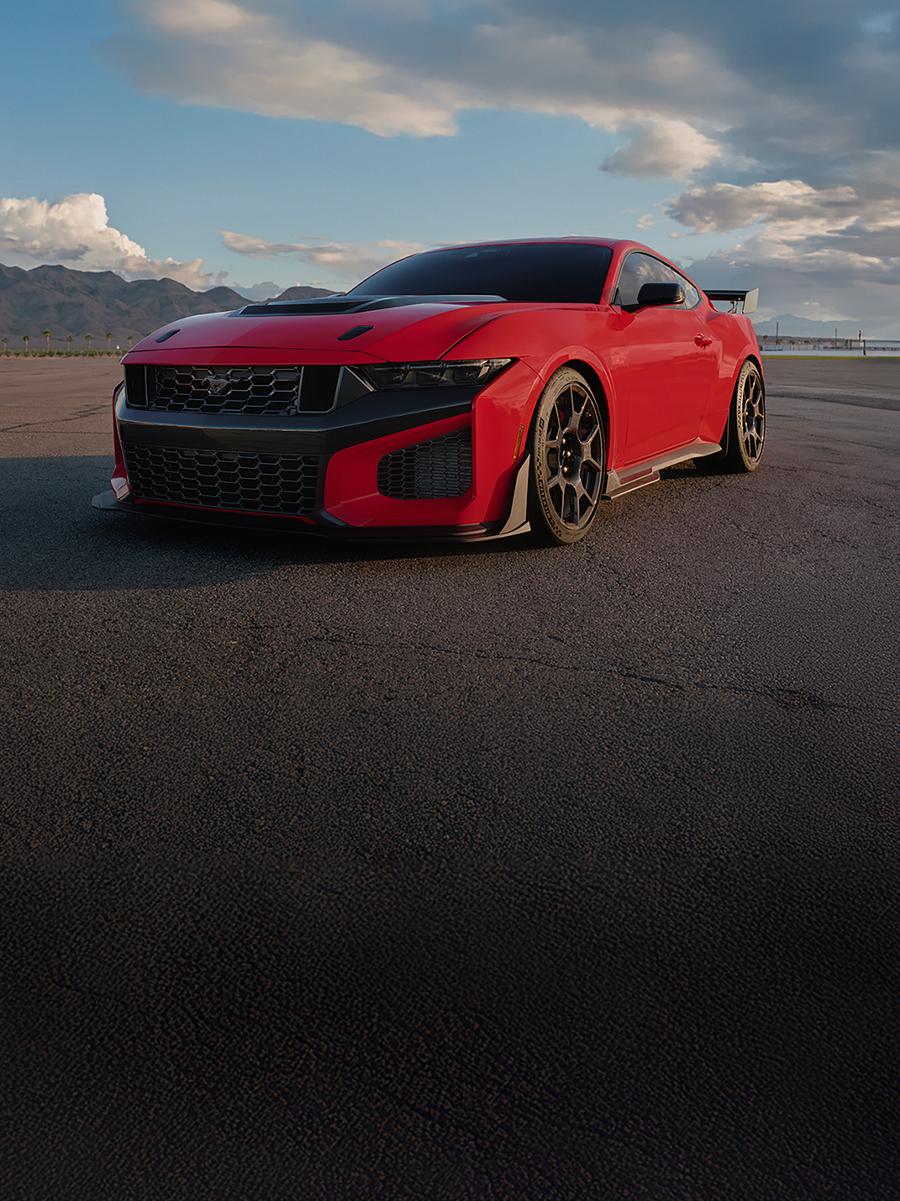 A 2026 Ford Mustang Dark Horse® SC with available Track Pack and optional equipment in a parking lot