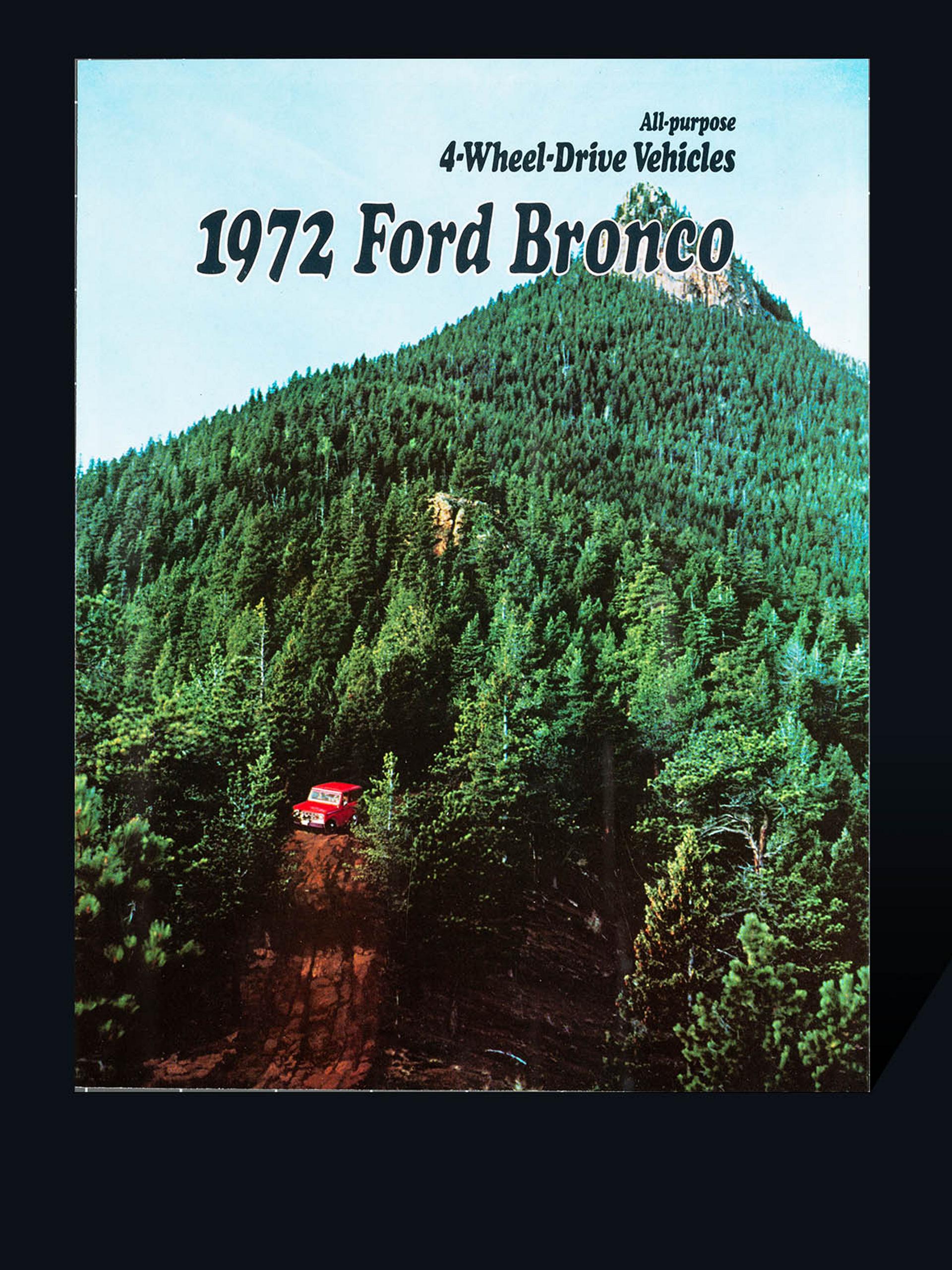 The cover of a 1972 Ford Bronco® vehicle catalog