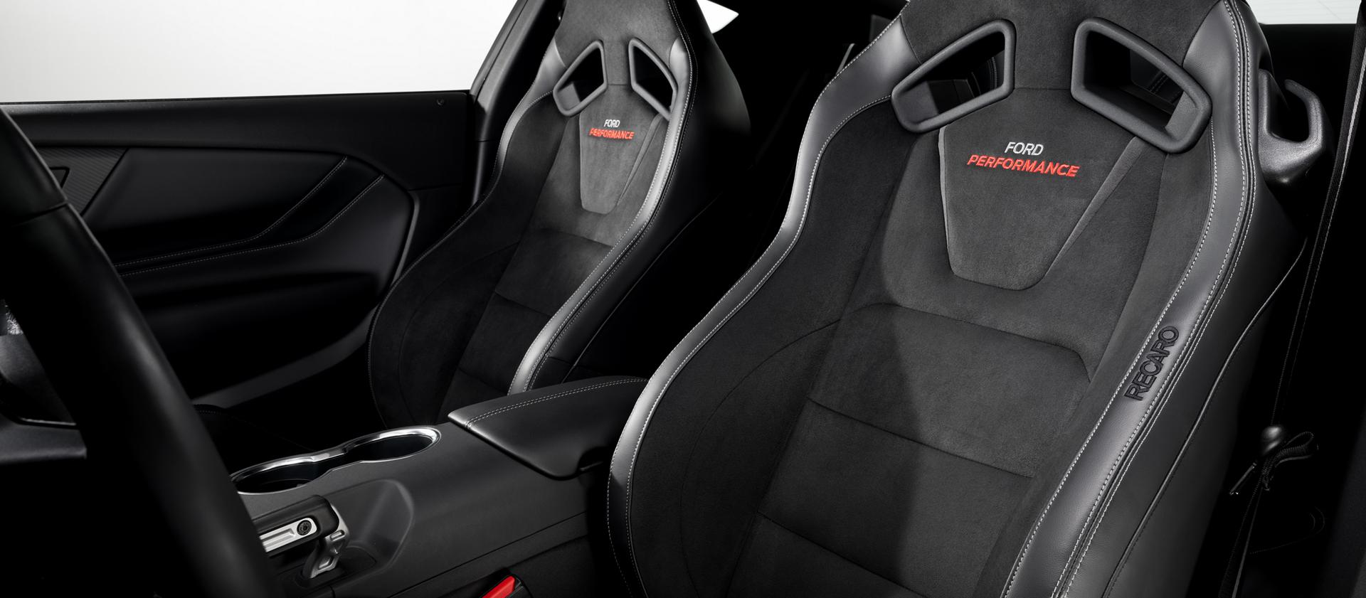 Interior view of the custom sport seats with FP800S embroidery