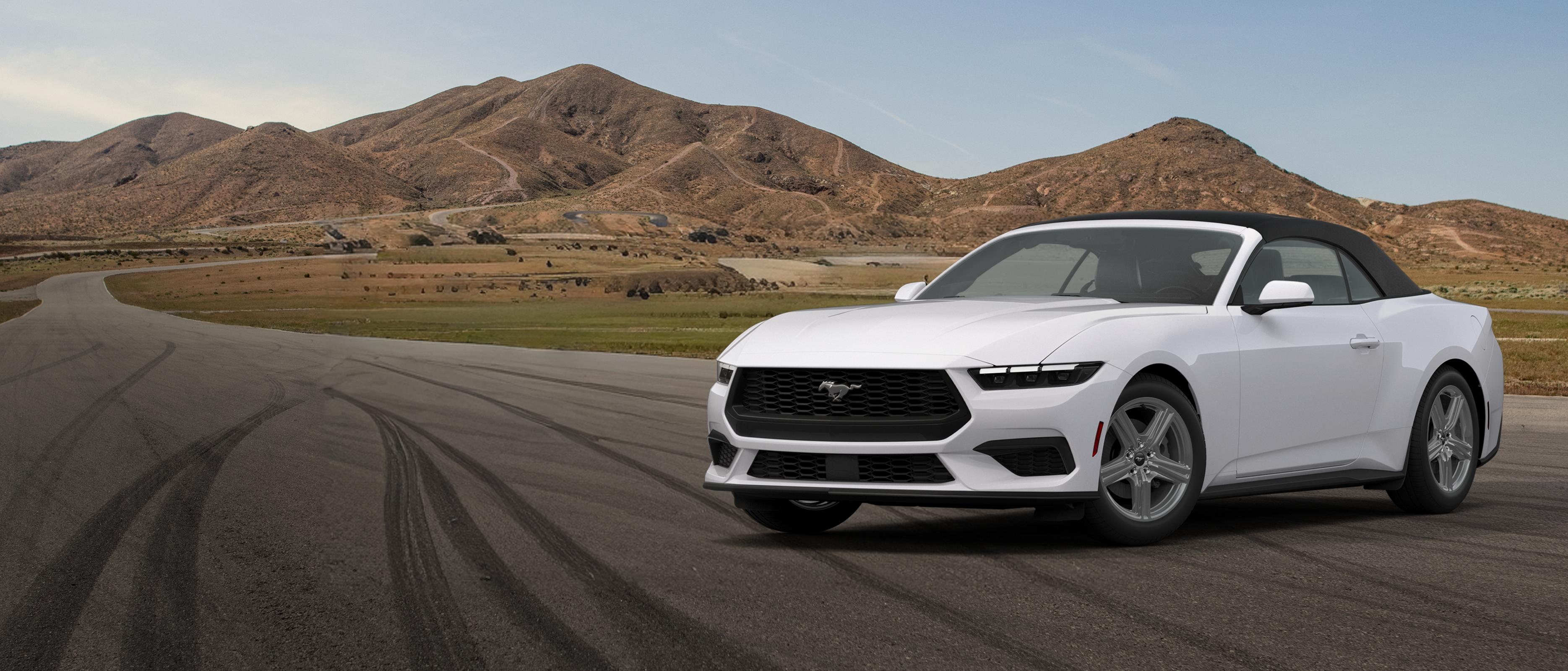 2026 Ford Mustang® EcoBoost® Premium convertible parked on a closed course