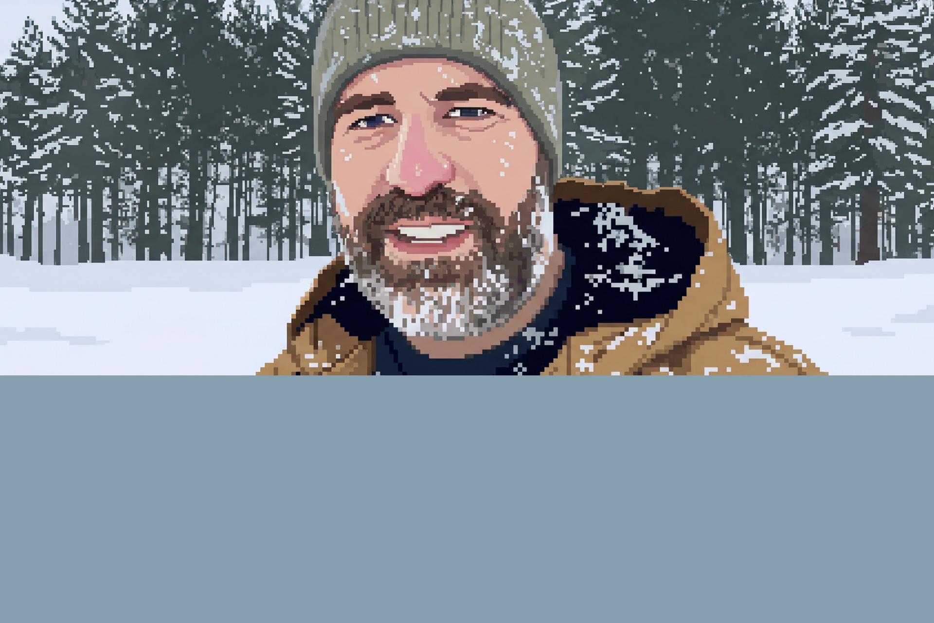 Universal EV platform team member Chris Kirkland standing on a snowy plain
