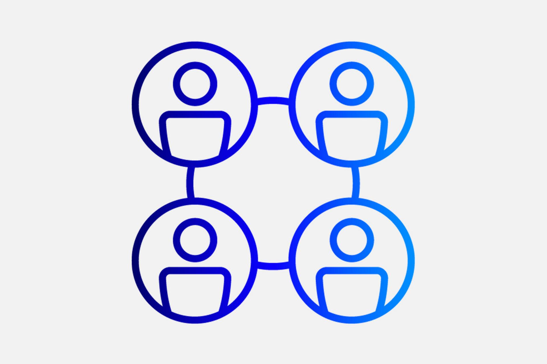 Illustration of four people connected to one another