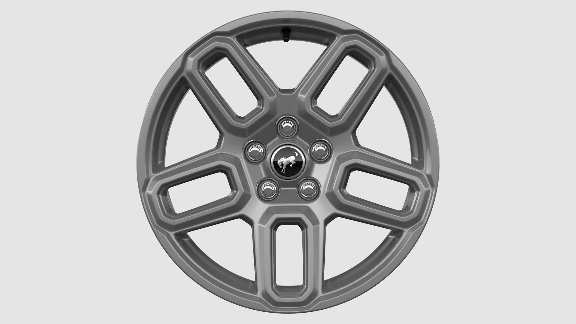 A 17-inch Carbonized Gray-painted aluminum wheel on a white background