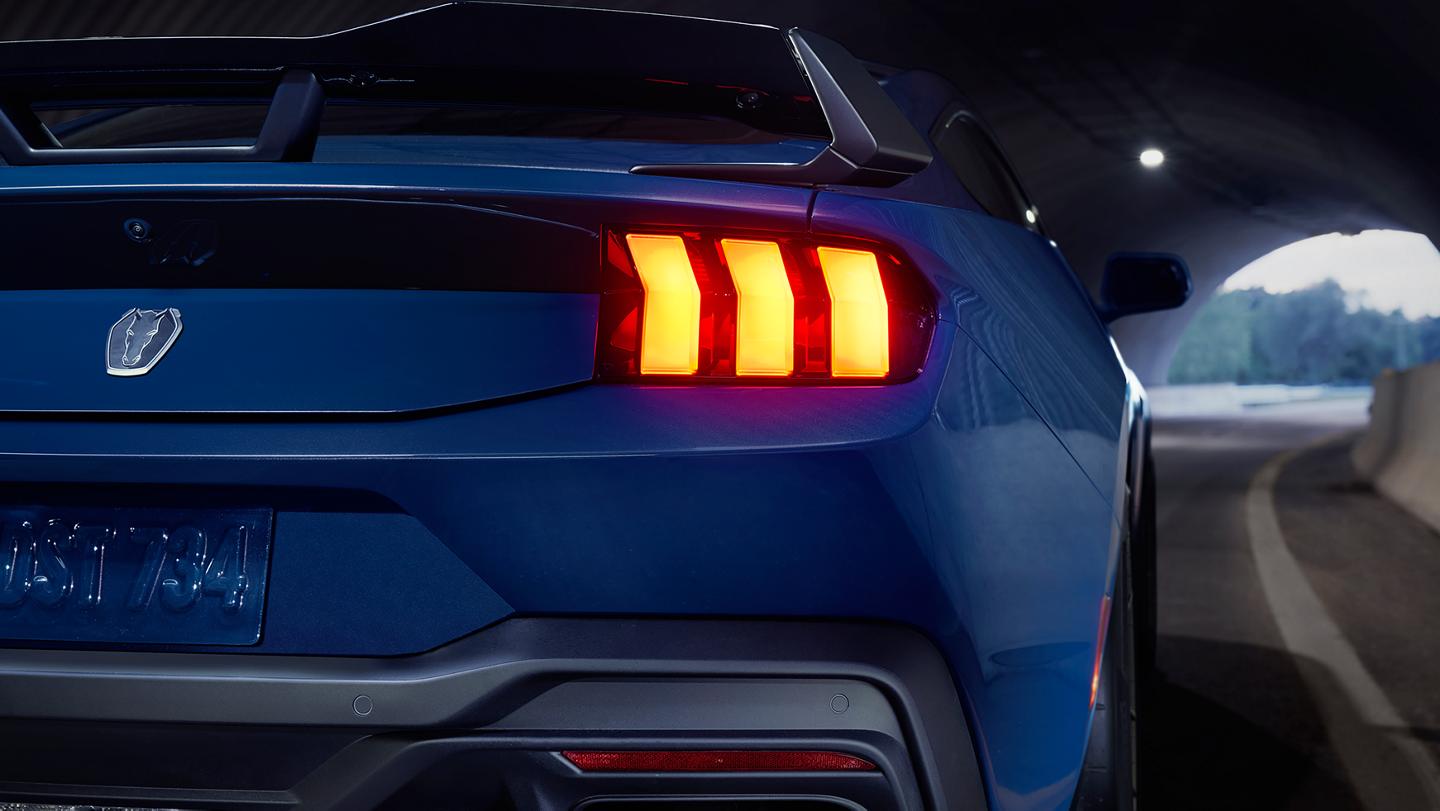 2026 Ford Mustang Dark Horse® coupe taillamps and exhaust