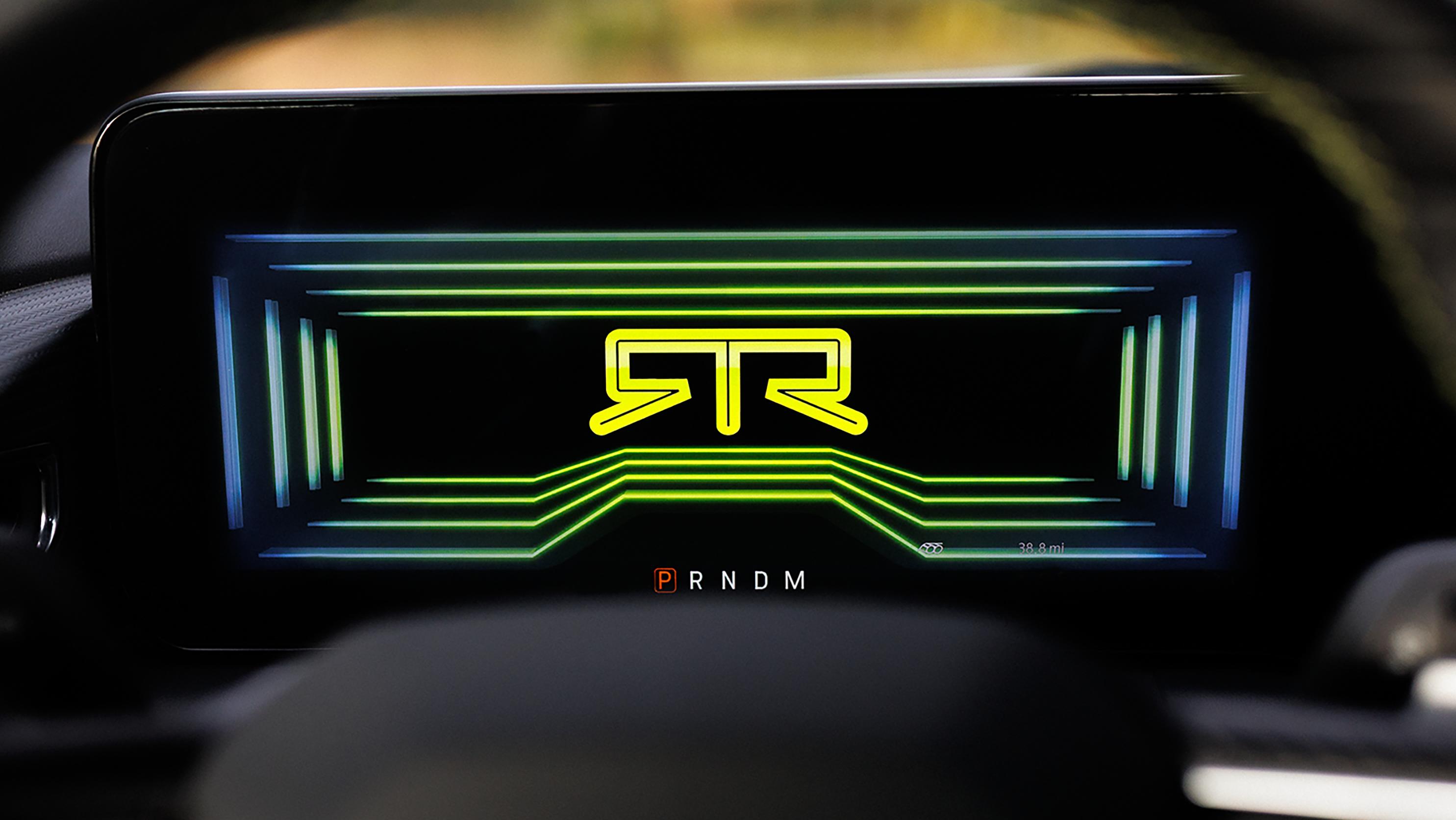 2026 Ford Mustang® EcoBoost® fastback with available Mustang® RTR® Package and logo on the 12.4" LCD cluster display