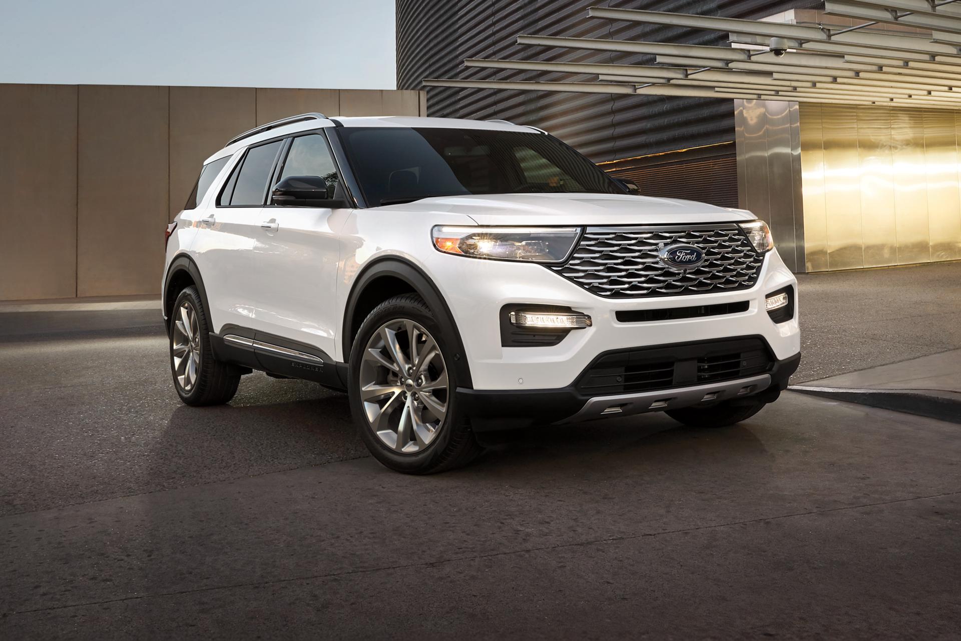 Ford Explorer® SUV parked outside a parking garage