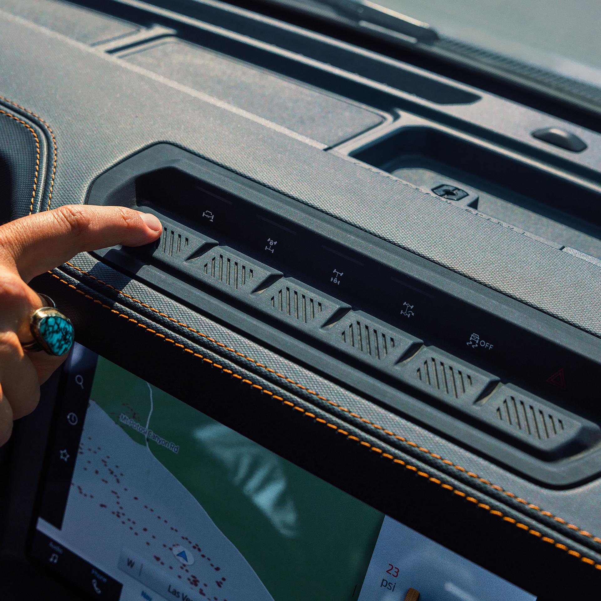 A close-up of the sealed "Hero Switches" on a 2026 Ford Bronco® SUV