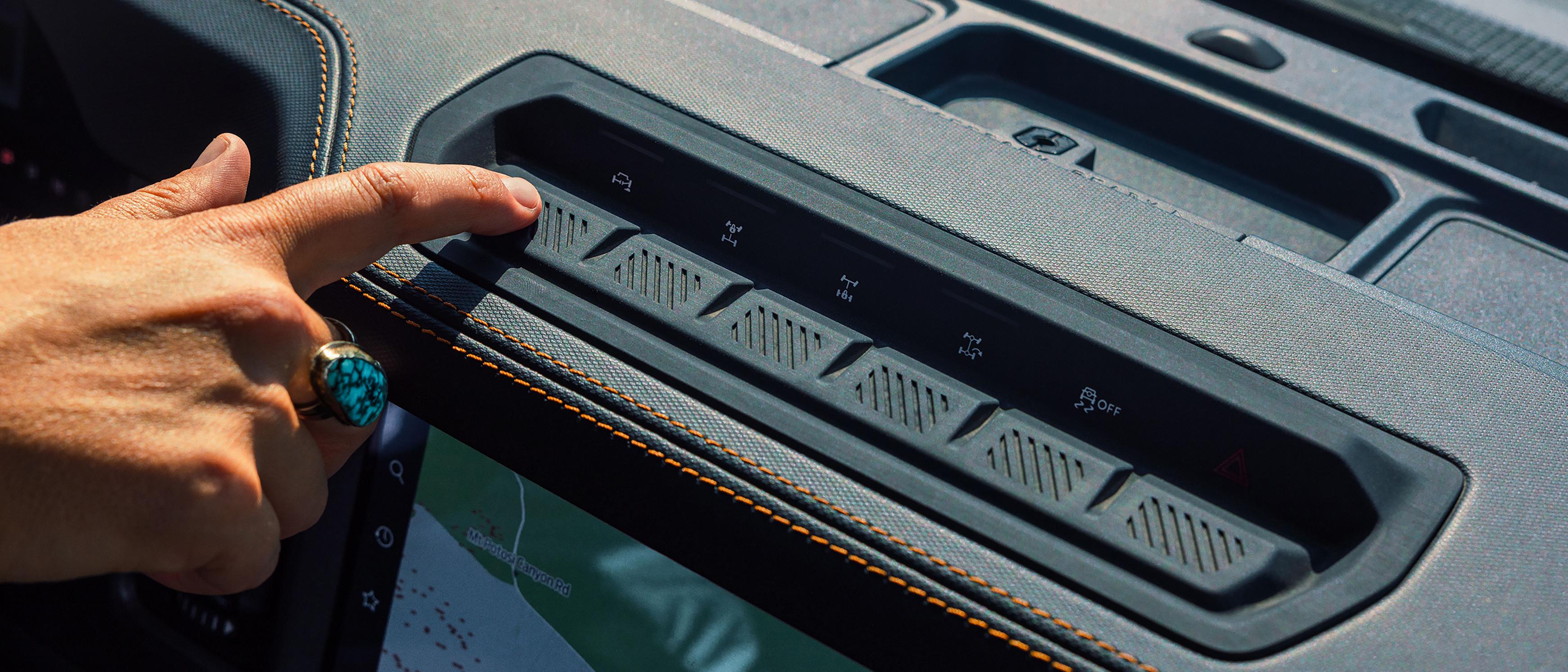 A close-up of the sealed "Hero Switches" on a 2026 Ford Bronco® SUV