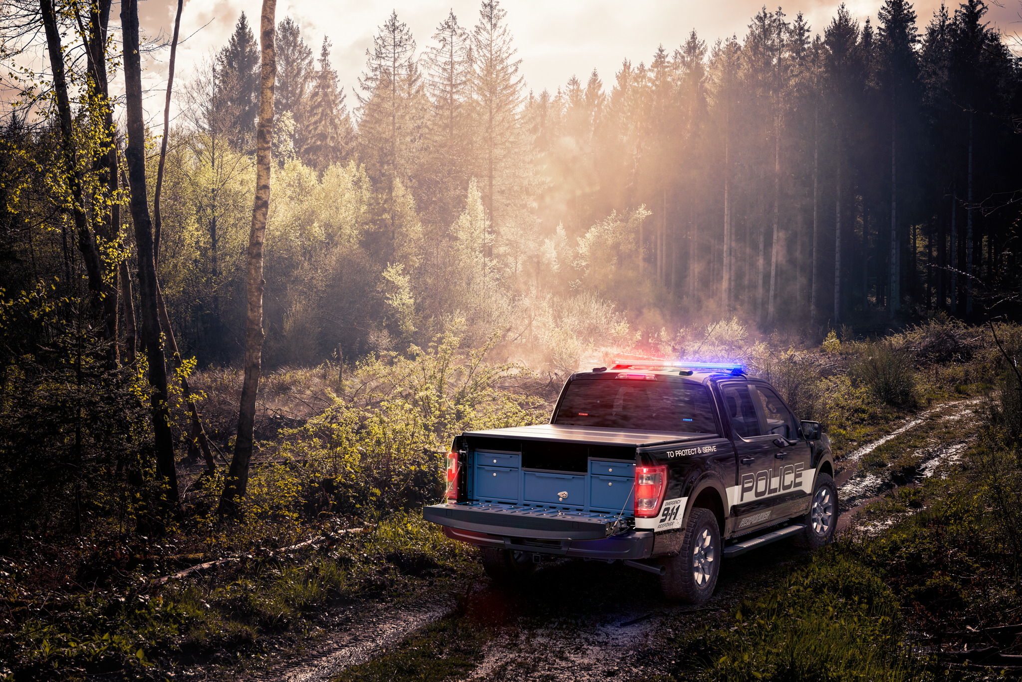 The 2021 Ford F-150 Police Responder® with its liftgate lowered