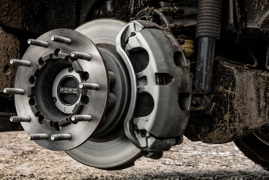 Close-up of the brakes and hub on a 2025 Ford Super Duty® F-450®