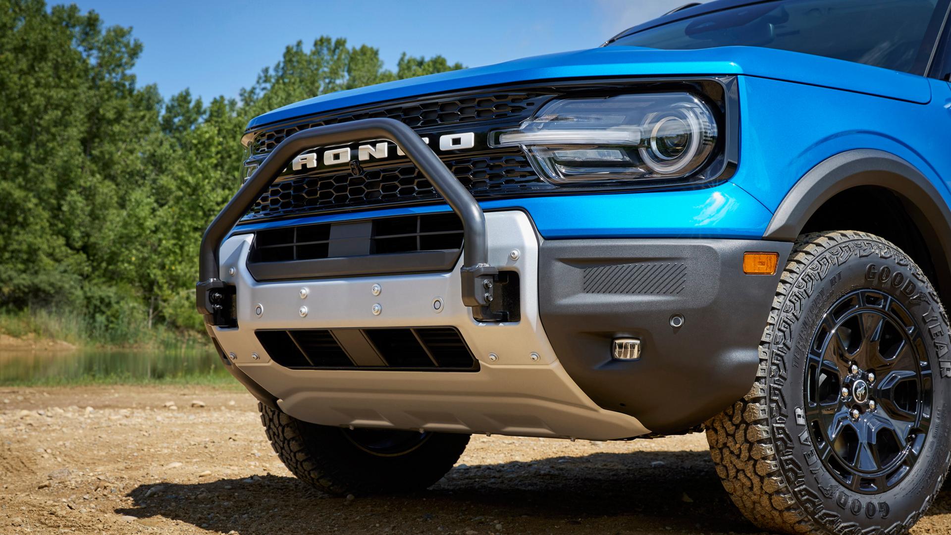 2026 Ford Bronco Sport® with front brush guard parked on dirt