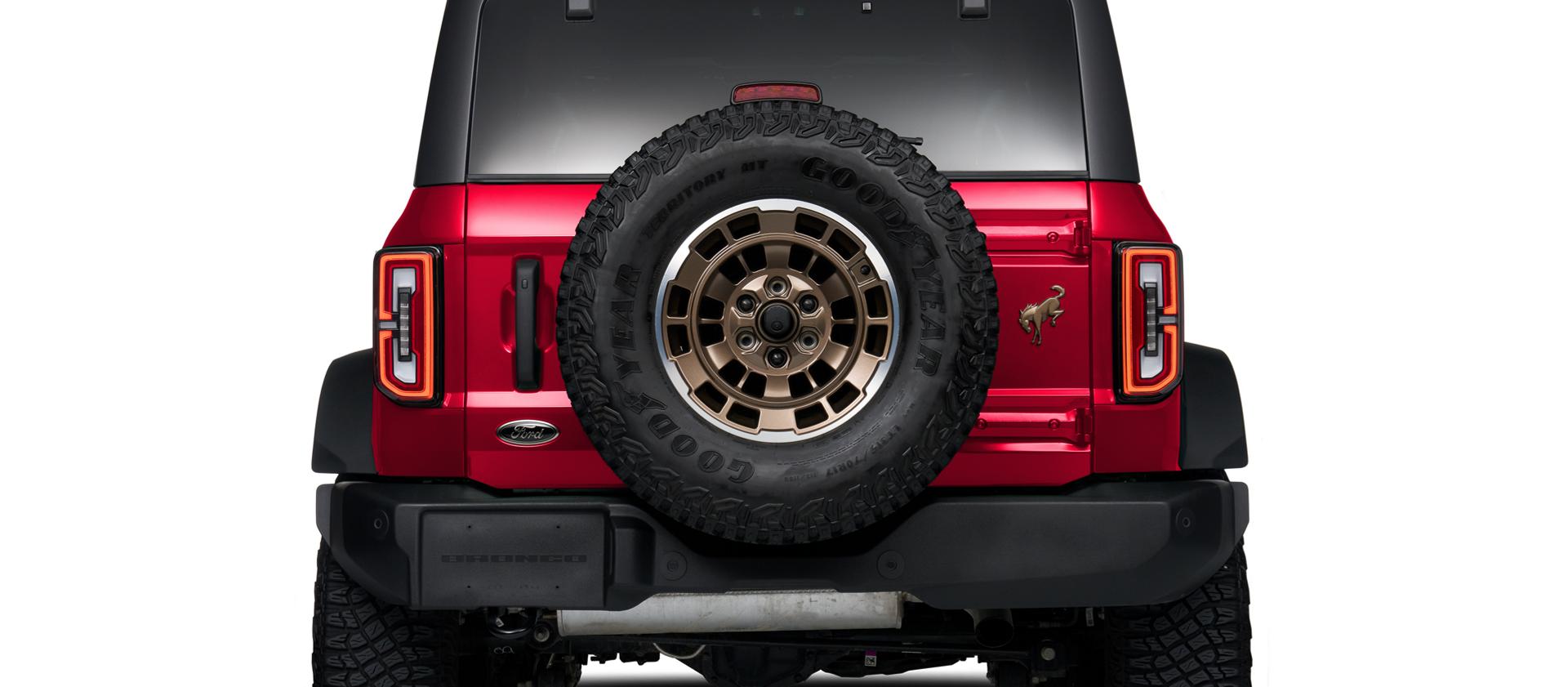 Liftgate of a Bronco with the Sinister Bronze package