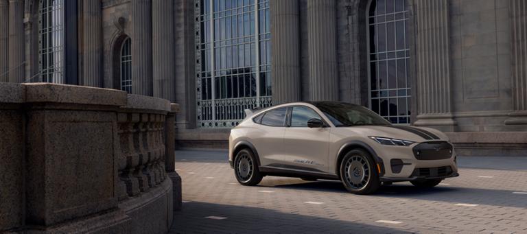 Angled shot of a 2025 Ford Mustang Mach-E® Rally