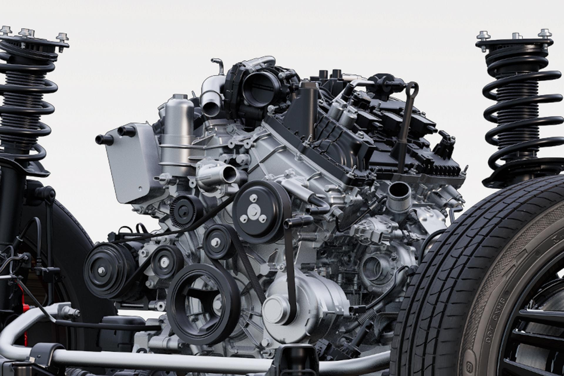 The 3.0-liter EcoBoost® engine on a 2026 Ford Explorer® ST chassis