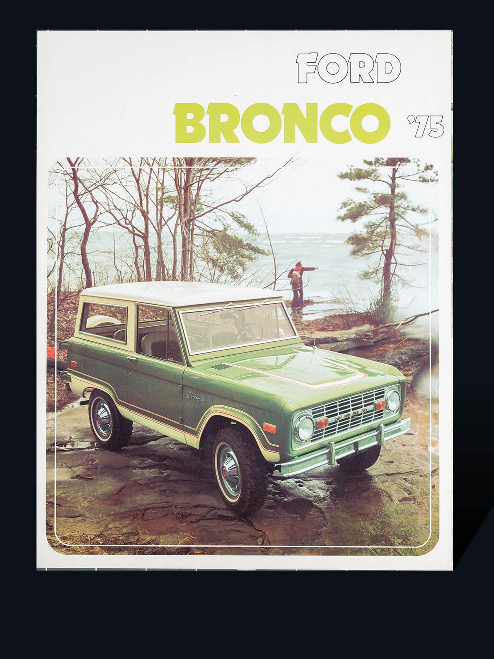 The cover of a 1975 Ford Bronco® vehicle catalog